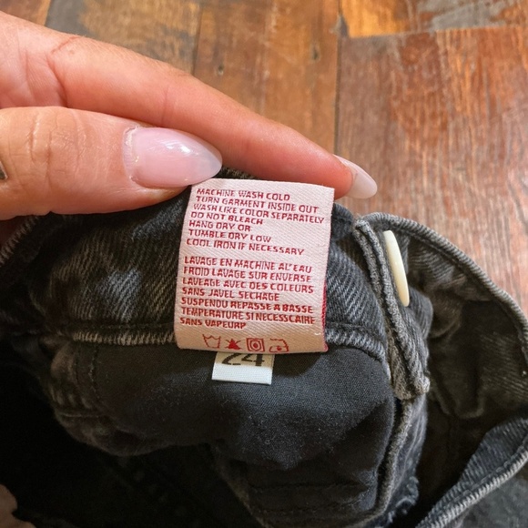 Revice Denim Black High Rise Straight Leg Jeans Size 24 Made in USA - Picture 5 of 10